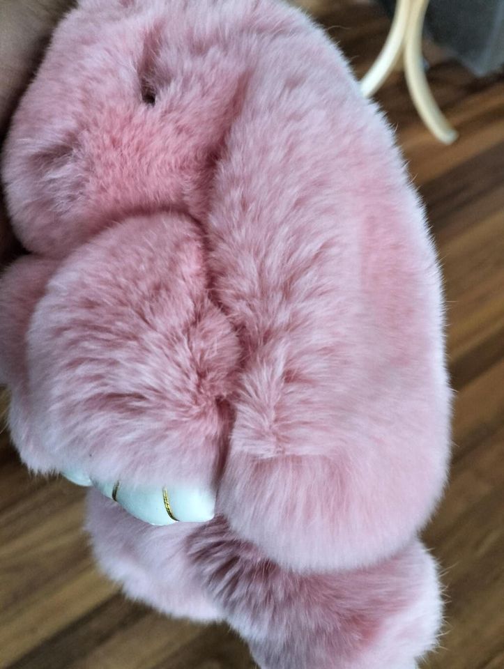 Fluffy Bunny Rabbit - Keychain - plush toy - Christmas Gift