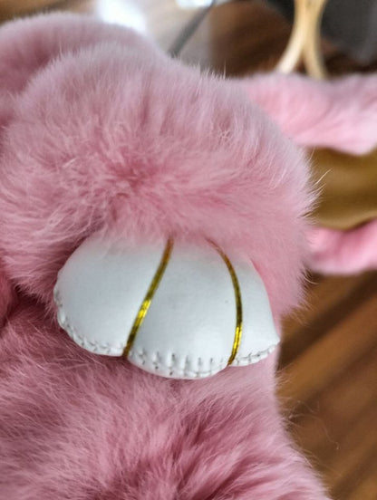Fluffy Bunny Rabbit - Keychain - plush toy - Christmas Gift