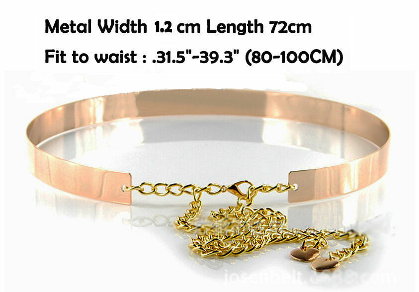 Gold Plate Party Stuff Women High Waist Vogue Mirror Belt Metallic Chain Belts