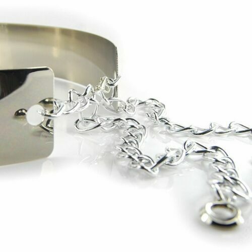 Silver Plate Party Stuff Women High Waist Vogue Mirror Belt Metallic Chain Belts
