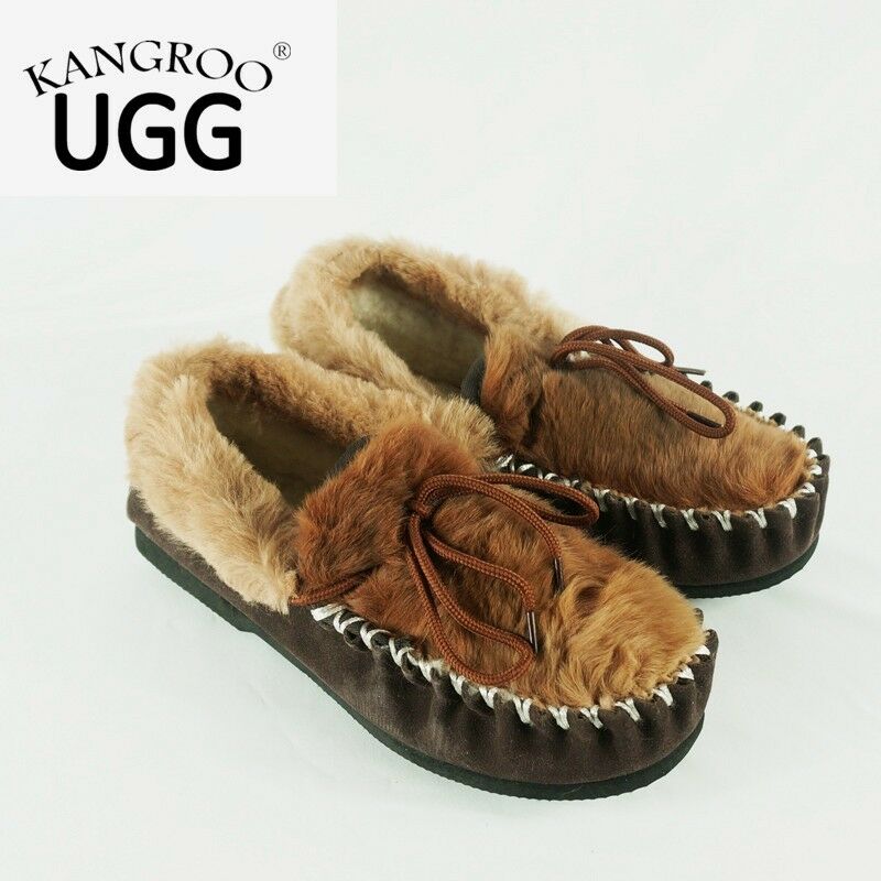 Kangroo® Ugg D301 Kangaroo Skin With Wool Moccasins Casual Comfort Indoor Winter Shoes