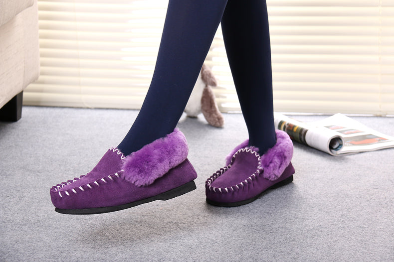 Kangroo® Ugg D301 Purple Sheepskin Moccasins Casual Comfort Indoor Winter Shoes