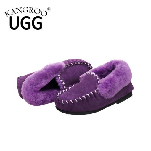Kangroo® Ugg D301 Purple Sheepskin Moccasins Casual Comfort Indoor Winter Shoes