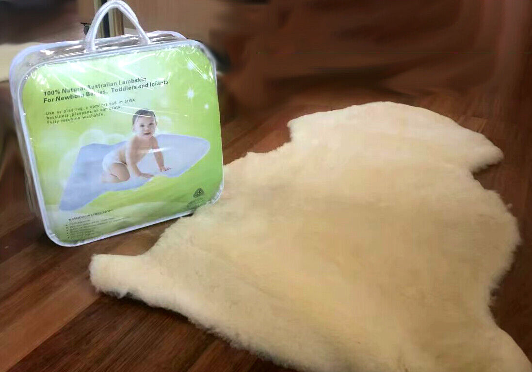 Kangroo® Ugg DBBR Australia Natural Sheepskin Baby Blanket Play Rug Lambskin Mat Shower Gift
