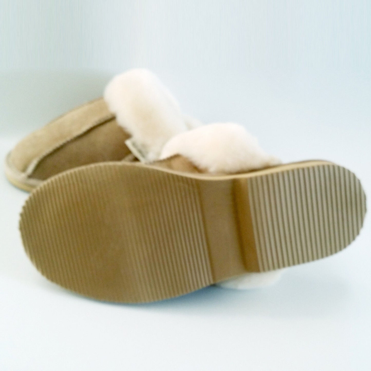 Kangroo® UGG D066 Sand Color Classic Sheepskin Slippers Unisex Scuffs Comfort Indoor Winter Shoes