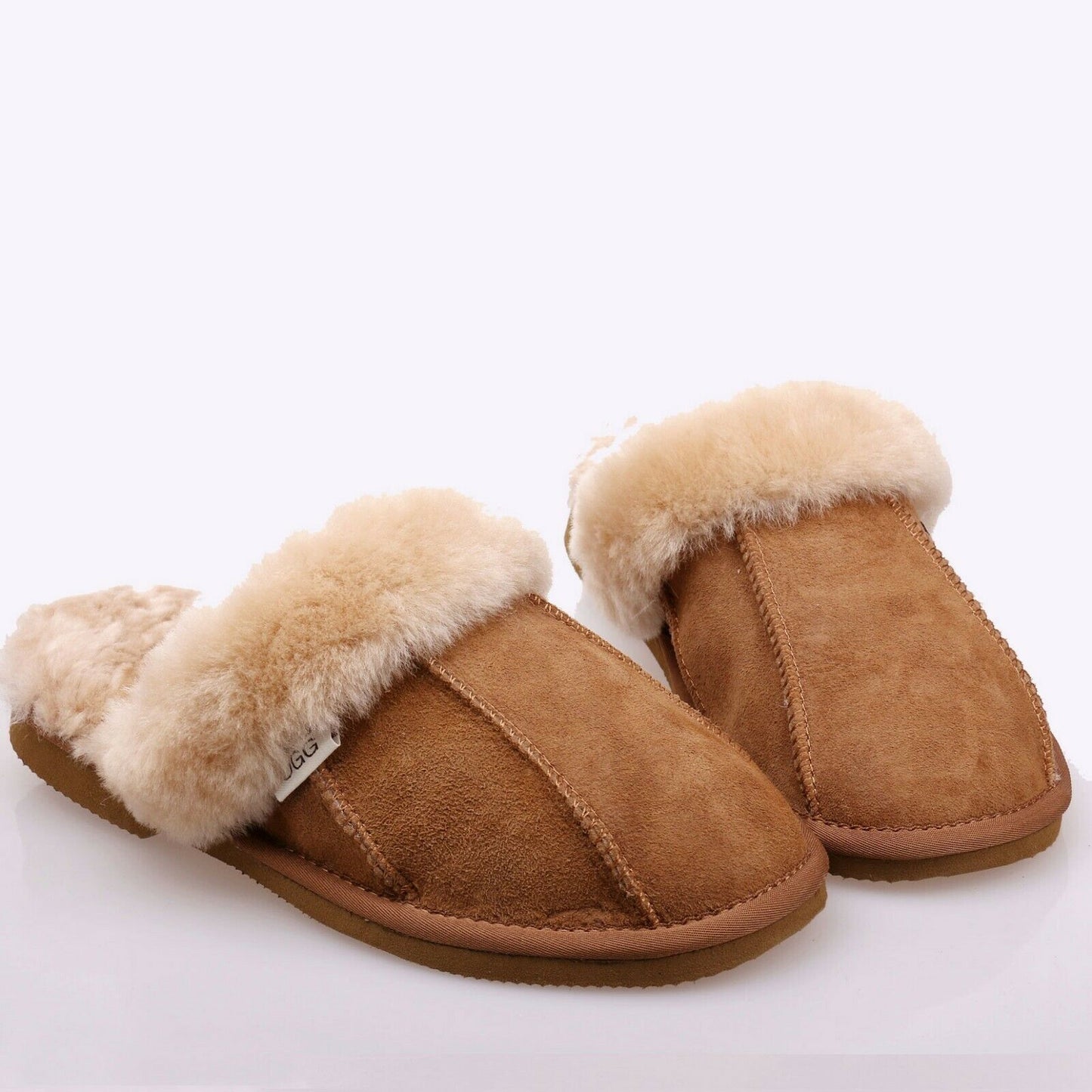 Kangroo® UGG D066 Chestnut Classic Sheepskin Slippers Unisex Scuffs Comfort Indoor Winter Shoes