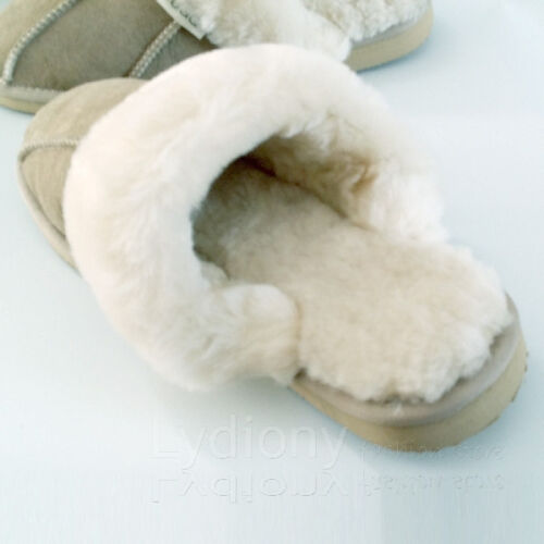 Kangroo® UGG D066 Sand Color Classic Sheepskin Slippers Unisex Scuffs Comfort Indoor Winter Shoes