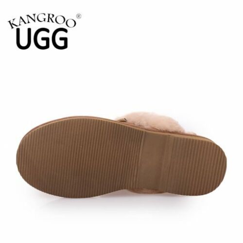 Kangroo® UGG D064 Chestnut Slip On Sheepskin Slippers Unisex Scuffs Comfort Indoor Winter Shoes