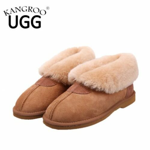 Kangroo® UGG D067 Chestnut Classic Sheepskin Slippers Unisex Moccasins Comfort Indoor Winter Shoes