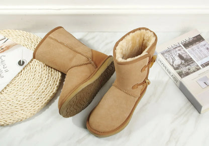 Kangroo® UGG D2104 Chestnut Two Toggle UGG Boots Outdoor Winter Warm Shoes