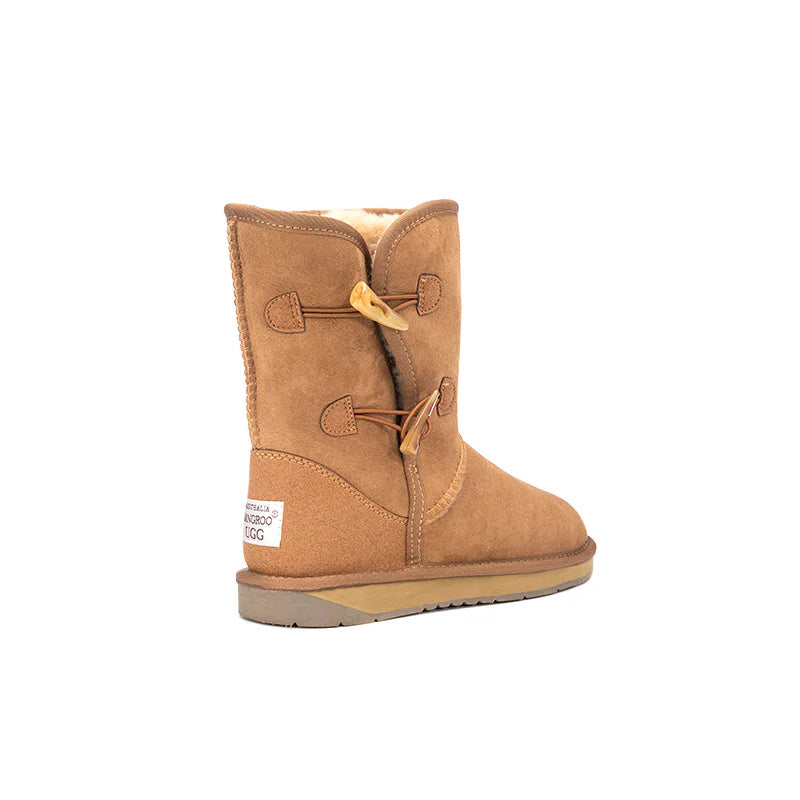 Kangroo® UGG D2104 Chestnut Two Toggle UGG Boots Outdoor Winter Warm Shoes