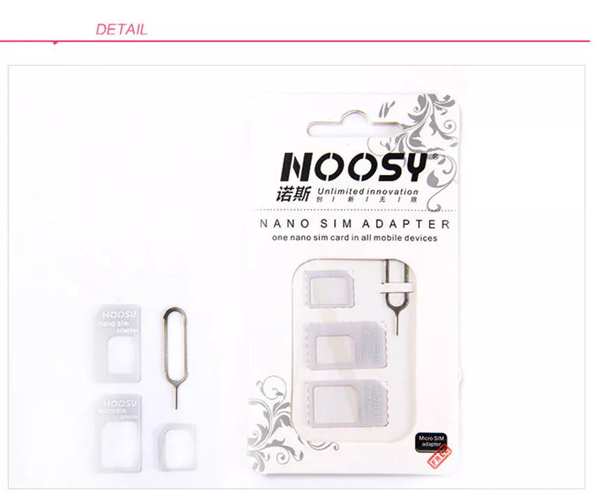 Nano SIM to Micro Regular Full Standard SIM Card Converter Tray Adapter+Ejector