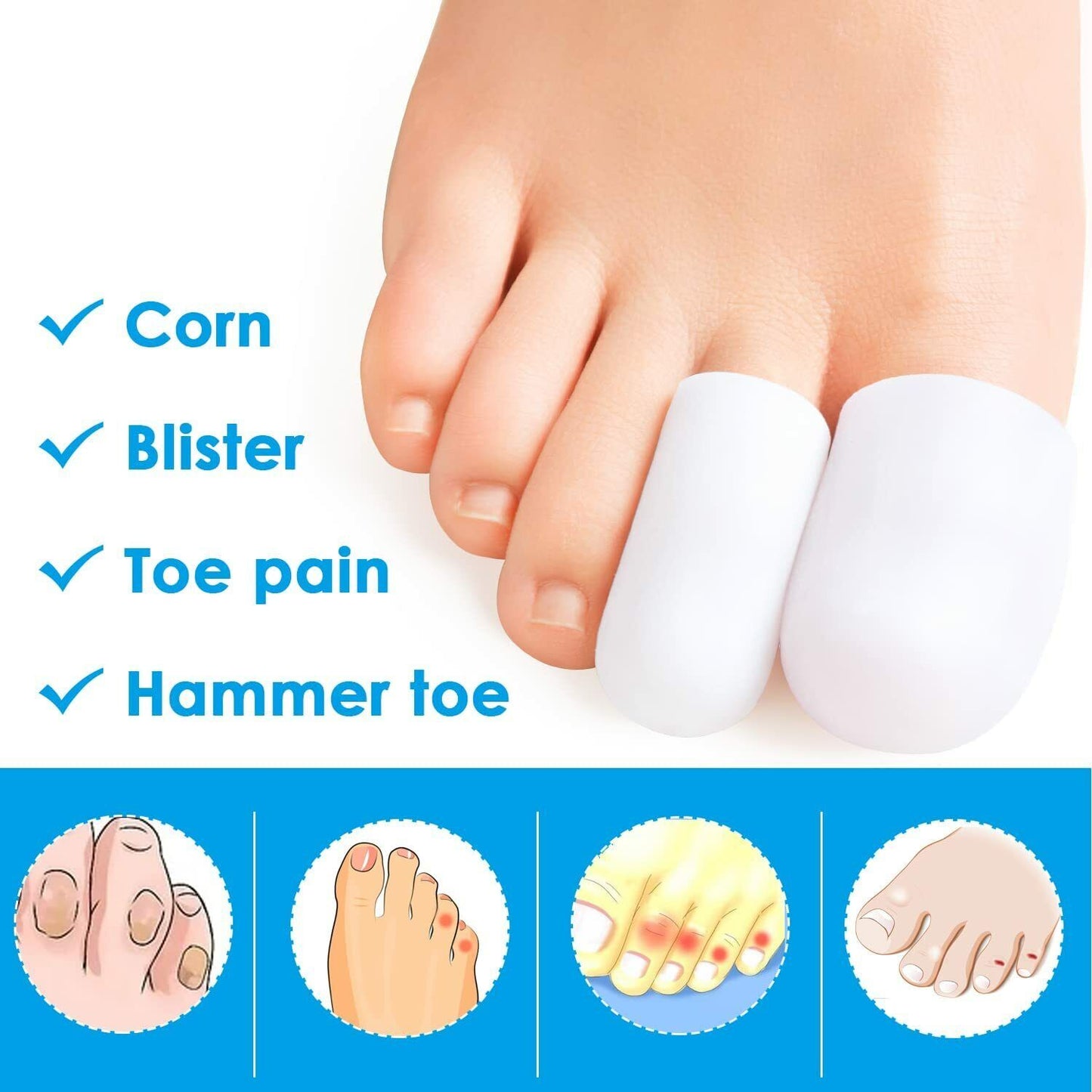 Soft Silicon Foot Big Toe Tubes Blisters Bunion Sleeve Toes Separaters Cover Cap