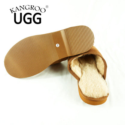 Kangroo® UGG D062 Chocolate Classic Sheepskin Slippers Unisex Scuffs Comfort Indoor Winter Shoes