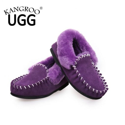 Kangroo® Ugg D301 Purple Sheepskin Moccasins Casual Comfort Indoor Winter Shoes