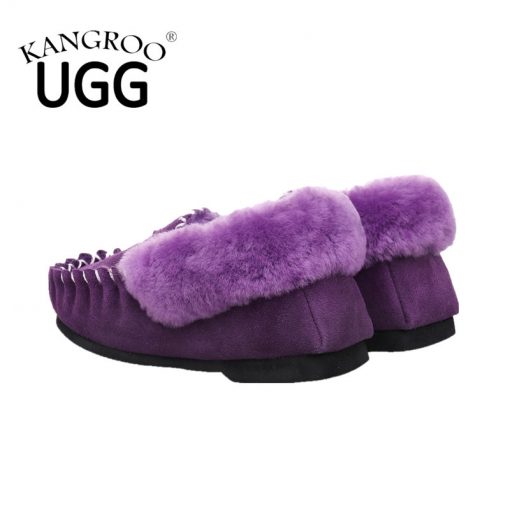 Kangroo® Ugg D301 Purple Sheepskin Moccasins Casual Comfort Indoor Winter Shoes